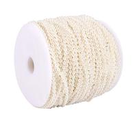 Rouleau De Perles Crème, 3mm Garniture Perlée De Guirlande De Perleschaîne Décorative Délicate De Perles pour La Noce 50m Perle Blanche a Suspendre pour L'artisanat De Bricolage