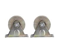 Rouleau de porte coulissante 2 pièces 2" Rail de voie de roue de type V avec support rouleau de porte coulissante en acier