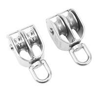 Rouleau de Poulie de Câble, Forme en U 2 Pièces M32 Bloc de Poulie Double à Rotation de 360 degrés pour le Chargement de la Machine pour le Levage Industriel