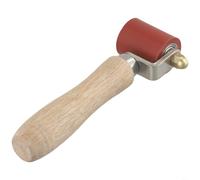 Rouleau de pression manuel en silicone de 40 mm pour soudure en PVC, outil de couture résistant à la chaleur avec roulement bidirectionnel et poignée ergonomique en bois (rouge)