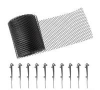 Rouleau de protection de gouttière en plastique pour protection de brindilles et débris - 15 cm x 6 m - Filtre de drainage en PVC avec 10 clips droits - Compatible avec les gouttières résidentielles