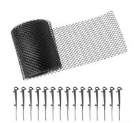 Rouleau de protection de gouttière en plastique pour protection de brindilles et débris - 15 cm x 6 m - Filtre de drainage en PVC avec 10 clips droits - Compatible avec les gouttières résidentielles