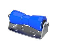 Rouleau de quille en polyuréthane avec Support B Aide à la Mise à l'eau des remorques de Bateaux galvanisé 200 mm, Bleu