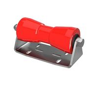 Rouleau de quille en polyuréthane avec Support B Aide à la Mise à l'eau des remorques de Bateaux galvanisé 200 mm, Rouge