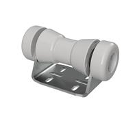 Rouleau de quille en polyuréthane avec Support B y Compris Les Embouts Aide à la Mise à l'eau des remorques de Bateaux galvanisé 130 mm (+ EC), Gris