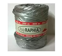 Rouleau de raphia en polyraphia synthétique, couleur argent R05, hauteur 15 mm, longueur 200 m