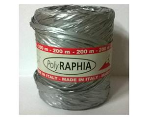 Rouleau de raphia en polyraphia synthétique, couleur argent R05, hauteur 15 mm, longueur 200 m