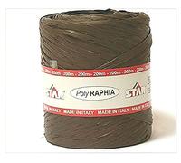 Rouleau de raphia en polyraphie synthétique, couleur marron bronze R90, hauteur 15 mm, longueur 200 m