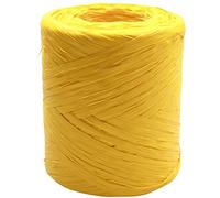 Rouleau de raphia synthétique naturel pour cadeaux, bouquets de fleurs, décoration, 200 m (jaune)