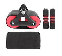 Rouleau de roue abdominale à retour élastique automatique avec poignée ergonomique et genouillère pour l'entraînement de base de gymnastique à domicile (Rouge)