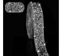 Rouleau de ruban adhésif en résine avec strass pour loisirs créatifs - 2,7 m - Noir - 2,5 cm
