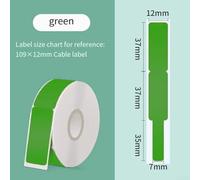 Rouleau de ruban adhésif pour câble Niimbot P15 D35 D11 - Papier thermique à forte adhérence - Étiquettes réseau résistantes aux rayures pour la gestion des fils de fibre (vert)