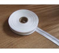 Rouleau de ruban de biais en satin blanc de 25 m x 19 mm