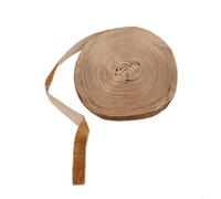 Rouleau de ruban de décoration de Noël en velours de 10 m, avec flocage sur un seul côté pour emballage cadeau et loisirs créatifs, 1,5 cm ou 2,5 cm de large (marron)