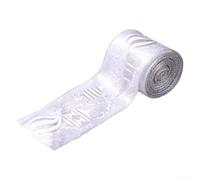 Rouleau de ruban de Noël avec tissu et fil, conçu pour créer des nœuds et des accents décoratifs durables tout au long de la saison (argent)
