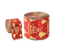 Rouleau de Ruban de Noël,Ruban de Noël pour Fête de Fin d'Année | Créations Décorations Pour Cadeaux Bijoux Accessoires Cheveux