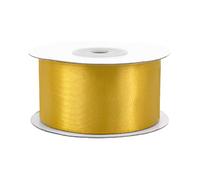 Rouleau de ruban de satin Creativery - 25 m de long et 38 mm de large - Ruban décoratif - Décoration, mariage, baptême, anniversaire Gold 687h