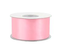 Rouleau de ruban de satin Creativery - 25 m de long et 38 mm de large - Ruban décoratif - Décoration, mariage, baptême, anniversaire Hell Rosa 150