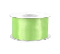 Rouleau de ruban de satin Creativery - 25 m de long et 38 mm de large - Ruban décoratif - Décoration, mariage, baptême, anniversaire Hell Maigrün 520