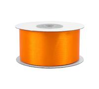 Rouleau de ruban de satin Creativery - 25 m de long et 38 mm de large - Ruban décoratif - Décoration, mariage, baptême, anniversaire Orange 668