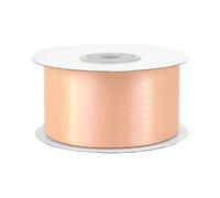 Rouleau de ruban de satin Creativery - 25 m de long et 38 mm de large - Ruban décoratif - Décoration, mariage, baptême, anniversaire Apricot 714