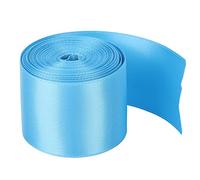 Rouleau de ruban de satin double face en polyester pour emballage, pour travaux manuels, ornements de cheveux, emballage, 38 mm de largeur, 5 m de longueur, couleur vive, (Bleu ciel)