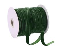 Rouleau de ruban de velours de 10 mm de large et 20 yards | Ruban de velours en nylon | Rouleau de ruban de Noël découpé pour envelopper, travaux manuels, décorations de mariage