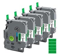 Rouleau de ruban d'étiquettes compatible avec l'imprimante d'étiquettes Tz 231 231 131 431 Tz-231 531 631 731 compatible avec l'étiqueteuse du fabricant 5 pièces PT-H110 12 mm(Black on Green)