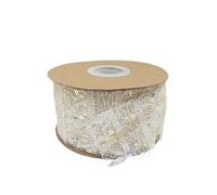 Rouleau de ruban en dentelle brodée, Ruban de dentelle à bordure festonnée brodée de fleurs, 7 cm, 5 à 20 yards, multicolore(Beige 7cm,5 yards)