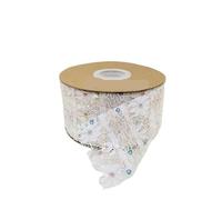 Rouleau de ruban en dentelle brodée, Ruban de dentelle à bordure festonnée brodée de fleurs, 7 cm, 5 à 20 yards, multicolore(Light Pink 7cm,10 yards)