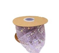 Rouleau de ruban en dentelle brodée, Ruban de dentelle à bordure festonnée brodée de fleurs, 7 cm, 5 à 20 yards, multicolore(Taro Purple 7cm,5 yards)