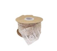 Rouleau de ruban en dentelle brodée, Ruban de dentelle à bordure festonnée brodée de fleurs, 7 cm, 5 à 20 yards, multicolore(Korean Pink 7cm,5 yards)