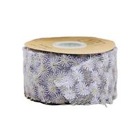 Rouleau de ruban en dentelle brodée, Ruban de dentelle festonnée à motif marguerite, multicolore, 5,5-7 cm, 10-50 yards(7cm Taro Purple,20 yards)