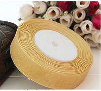 Rouleau de ruban en organza doré de 12 mm pour mariage/artisanat/cadeaux de Noël 22,9 m