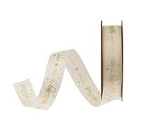 Rouleau de Ruban en Satin Joyeux Anniversaire Ruban Satin 15 mm x 18 m avec Motifs Dorés Ruban d'Anniversaire pour Emballage de Cadeaux Fleurs Ruban pour DIY Décoration