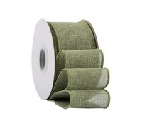 Rouleau de ruban en toile de jute à bord filé de 63 mm x 9,15 m Jihuoo - Ruban en lin à fil métallique - Grand ruban pour couronne - Fabrication de nœud rustique - Ruban pour fermeture de ferme