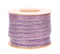 Rouleau de ruban en toile de jute avec dentelle pour décoration de fête, mariage, projets d'artisanat, nœud pour cheveux et mini chapeau Violet 10 m