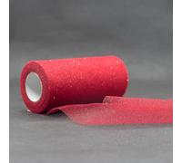 Rouleau De Ruban En Tulle étincelant 22m *15cm Tulle Pailleté Rouleau Mesh DIY Cadeau Artisanal Tutu Jupe Party ChairSash Wedding Party Décoration (20 Rouge)