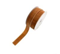 Rouleau de ruban en velours de 10 m pour décoration de couronne de sapin de Noël, travaux manuels, emballages et nœuds (2,5 cm, marron)