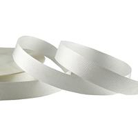 Rouleau de ruban gros-grain double face pour cadeaux, couture, décorations de fête, événements, mariage, Noël, travaux manuels, nœuds, bouquets, gâteaux - 10 mm - Blanc cassé - 23 m