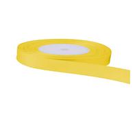 Rouleau de ruban jaune Trimming Shop - 25 mètres x 15 mm - Double face satiné de couleur vive - 100% polyester - pour emballage cadeau, décoration, arts et artisanat - Lavable en machine