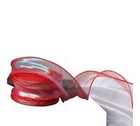 Rouleau de ruban Organza en queue de poisson, 3 pièces, 40mm, 10 mètres/rouleau, for emballage de gâteau, décoration de fête de mariage, Bouquet, couronne, fournitures de couture(Red)