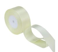 Rouleau de ruban satiné ivoire de 25 m - 100 % polyester - Pour emballage cadeau, couture, fabrication de cartes et décorations - Finition lisse double face - Idéal pour les projets de bricolage et de