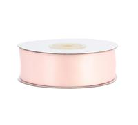 Rouleau de Satin 25 m 25 mm Unilatéral Rose Tendre - Ruban Décoratif pour Mariage, Baptême et Cadeau