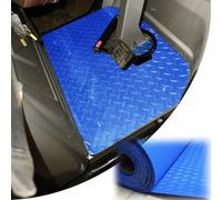 Rouleau de sol en caoutchouc commercial/résidentiel, tapis de plaque diamant imperméable, 0,9 x 2,1 m, tapis en caoutchouc durable pour un usage domestique et professionnel (bleu, 0,9 x 2,1 m)