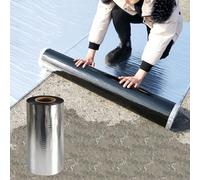 Rouleau de solin en aluminium avec support auto-adhésif - Ruban d'étanchéité pour toiture, membrane bitumineuse butylique autocollante en feuille d'aluminium pour la réparation de toitures et gouttiè