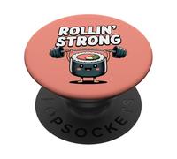 Rouleau de sushis Mignon pour s'entraîner avec des haltères PopSockets PopGrip Adhésif