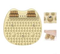 Rouleau de tapis d'acupression TPE pour massage des pieds - Planche de massage réflexologie avec design rouleau, 50 x 50 cm, tapis de relaxation portable (beige)