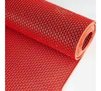 Rouleau de tapis de sol antidérapant en caoutchouc imperméable, 4,5 mm d'épaisseur, pour salles de bains, garages, piscines, rouge (90 x 200 cm)