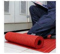 Rouleau De Tapis en Caoutchouc Isolé 6 KV, Tapis Isolant Électrique Antidérapant Et Imperméable pour Électricien, Grand Tapis De Sécurité Anti-électrocution, Découpable(Red-3mm,1.2x1m/3.9x3.3ft)